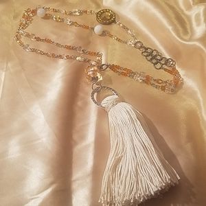 Beige Tassel Necklace